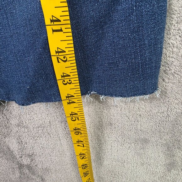 Womens Wrangler Blue Denim Corset Playsuit Strapless Smocked Back Side Zip L - Picture 9 of 12